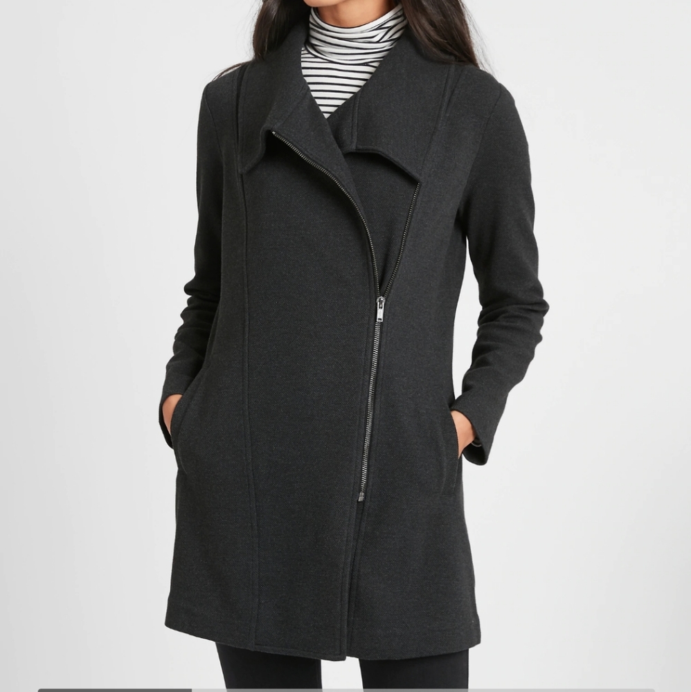 BR Factory Twill Moto Long Knit Jacket